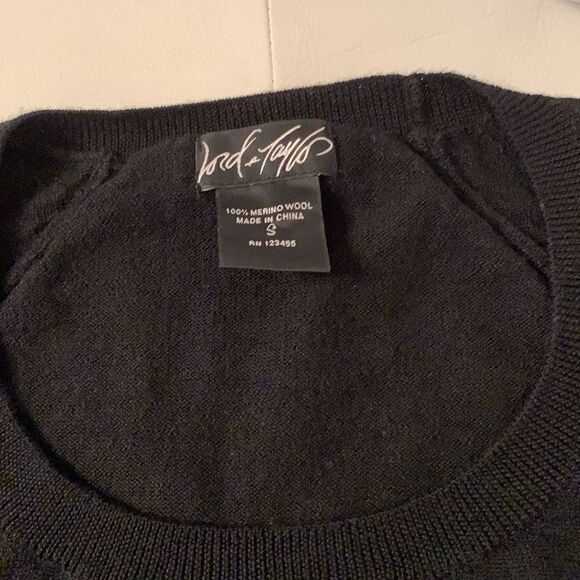 Lord & Taylor Merino Wool Round Neck Long Sleeve Black Women’s Sweater Size S - Picture 6 of 6